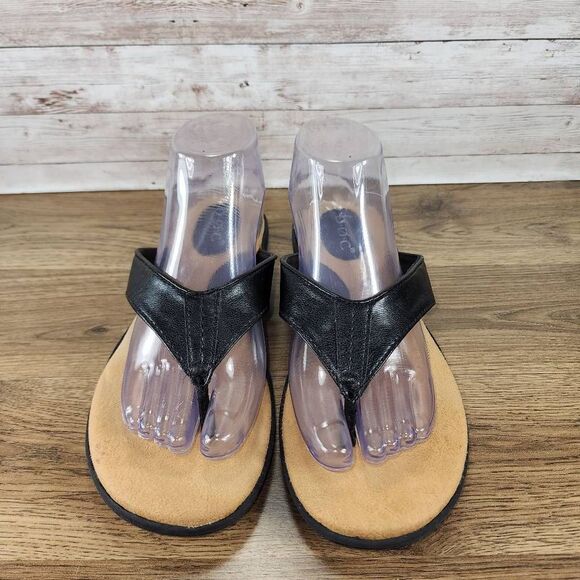 B.o.c. Cadore Womens Black Vegan Leather Flip Flop Sandals size 8 - Picture 2 of 7